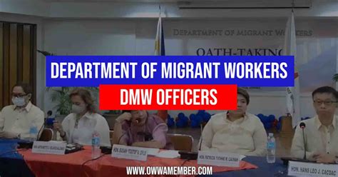 dmw branch|Officers of the Department of Migrant Workers (DMW).